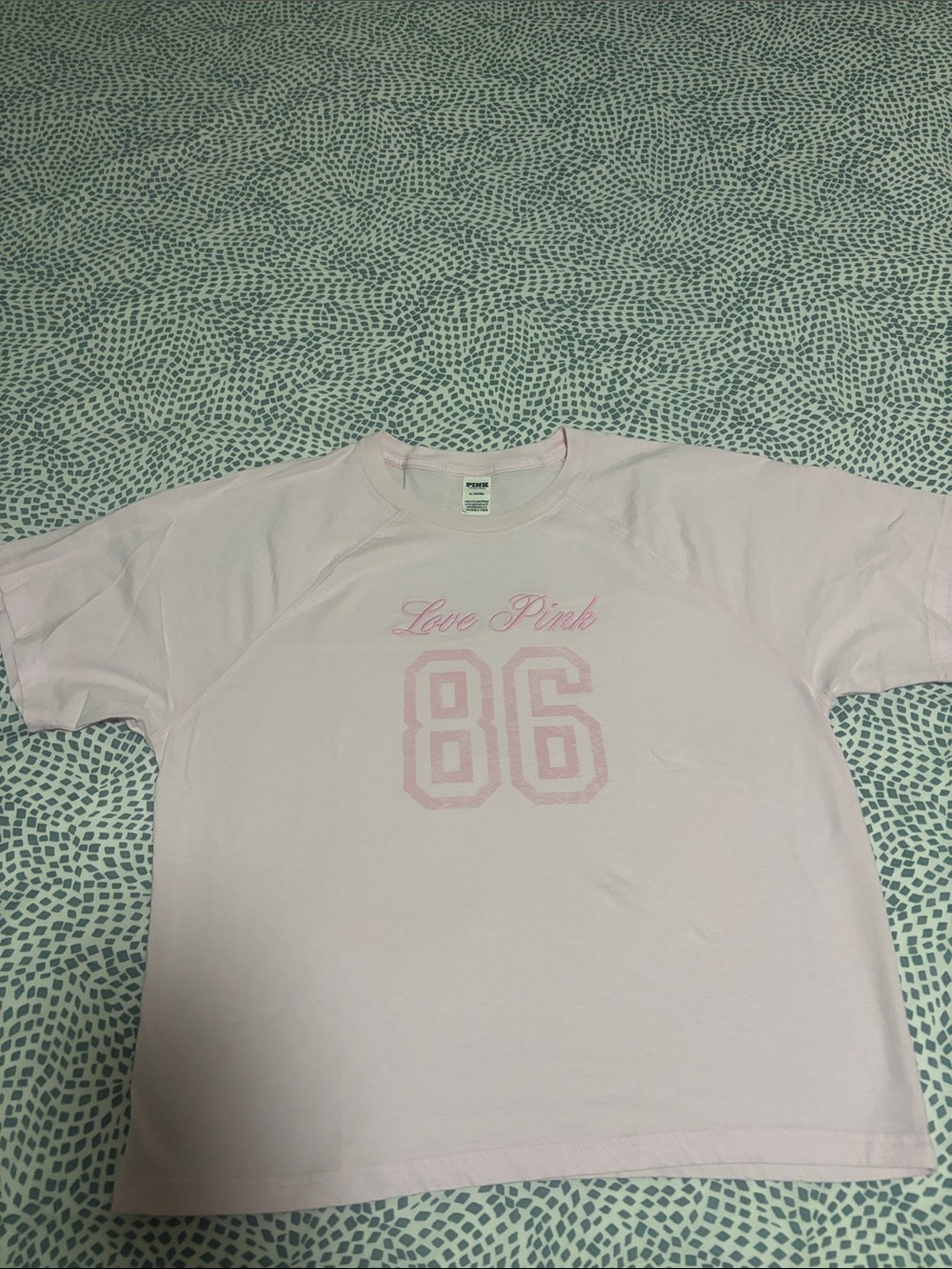 PINK Victoria's Secret Light Pink "Love Pink 86" Short Sleeve Tee